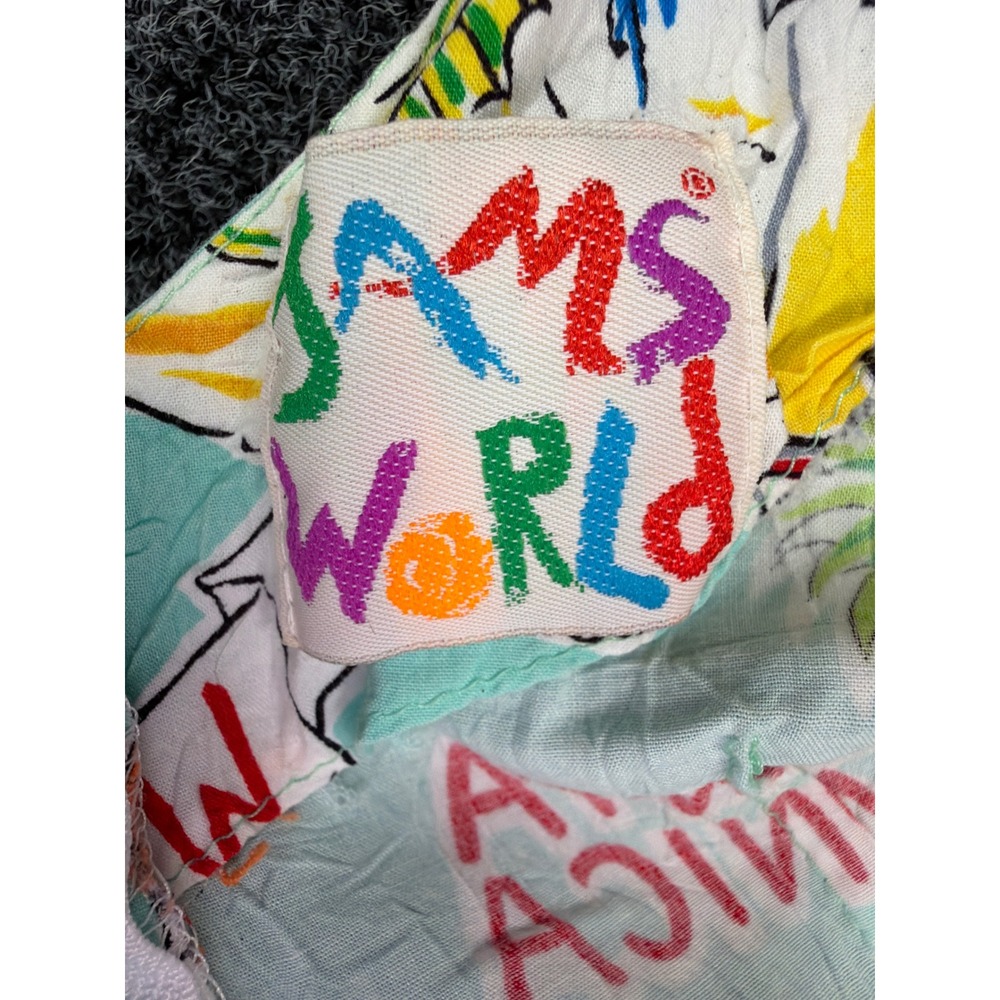 Jams World Dress Womens M Aqua California Souvenir Postcard Rayon Mini Shift - Picture 2 of 5